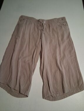 Rewind Women's Flowy Taupe Cropped Pants Size XL